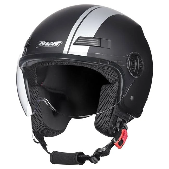 Nimbus M2R Black with Silver Stripe Helmet